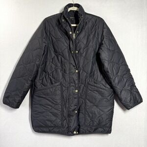 Quince Jacket Women Large Featherless Quilted Long Puffer Coat Black Outerwear